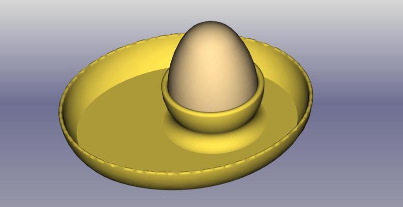 Simpler Eierbecher mit Untersatz