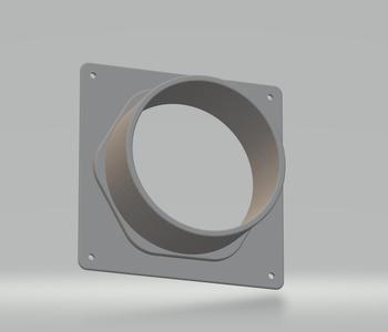 Prusa Original Enclosure Hexagonal Hole to 4-inch flexible ducting dryer vent adapter