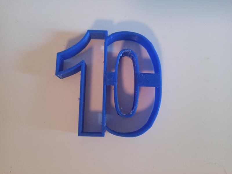 Cookie cutter for 10th birthday.