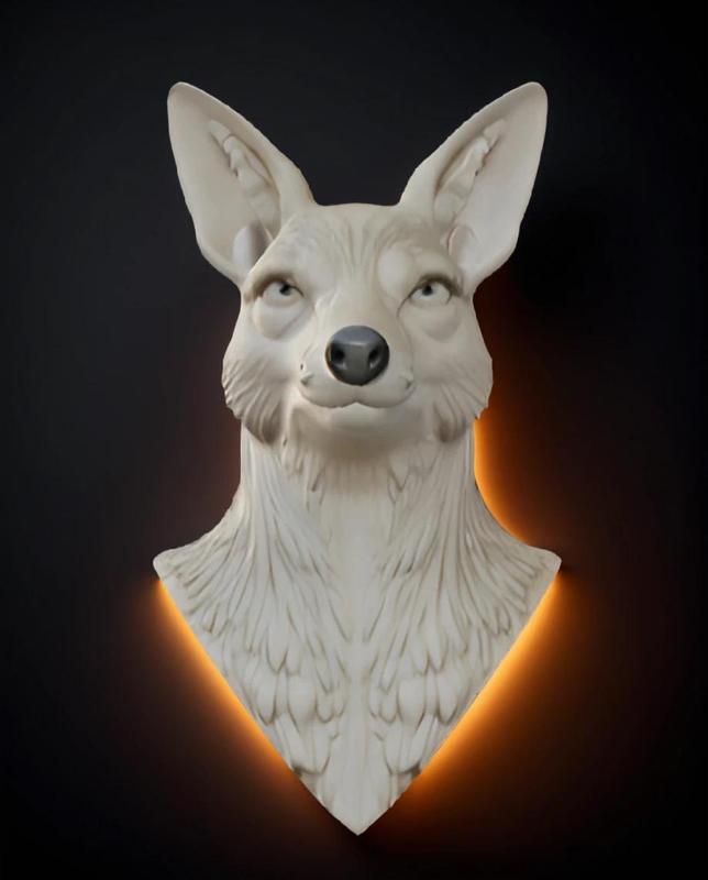 Coyote Bust 3D Model - STL Printable Wildlife Animal