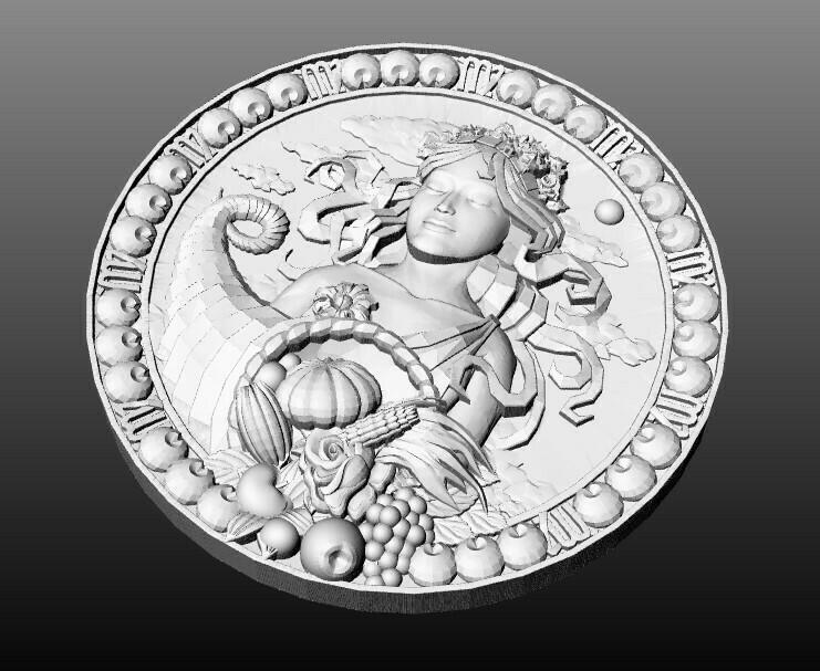 Virgo Zodiac Medallion 3D Model