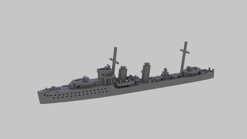 WW2 Royal Navy A B Class destroyer