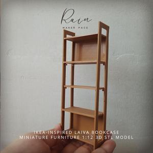 IKEA-Inspired LAIVA Bookcase, Miniature Furniture Bookcase, Dollhouse Furniture BookCase, Book Shelf, Wall Shelf