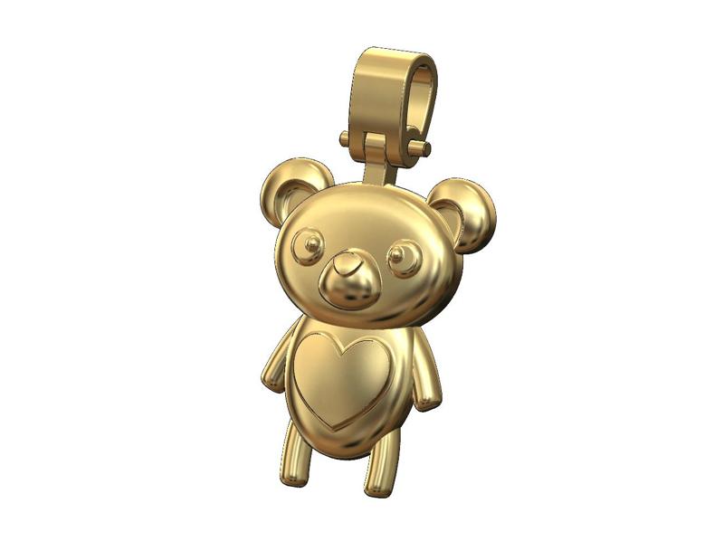 Cute panda bear pendant with bail 3D print model
