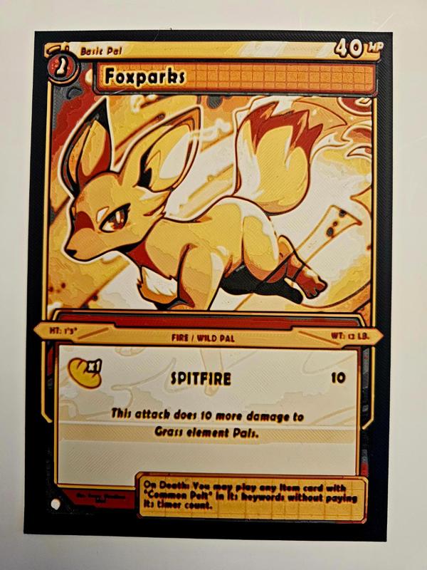 HueForge Palworld FoxParks Card 40HP