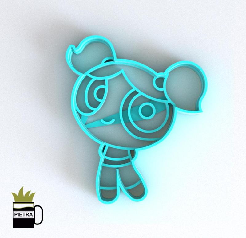 BUBBLES POWERPUFF GIRLS FONDANT COOKIE CUTTER MODEL 3D PRINT
