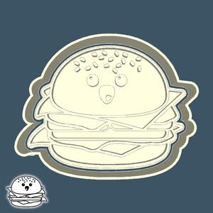 Food & drinks cookie cutters - burger (style 4)