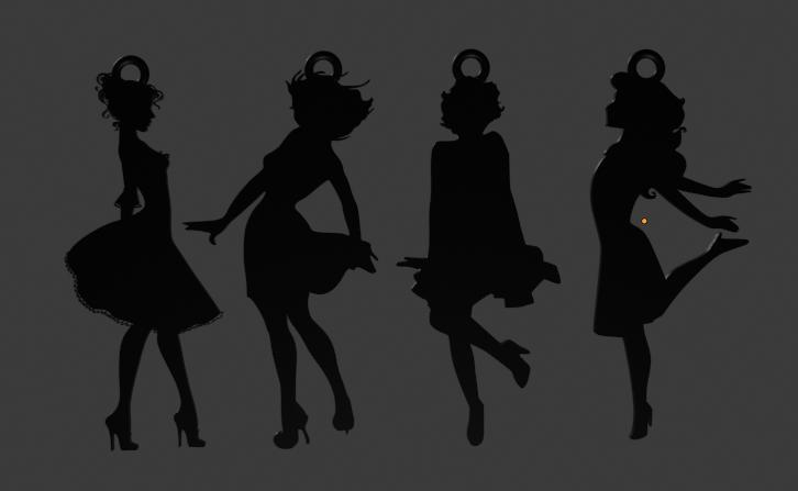 Ladies wall decoration, keychain