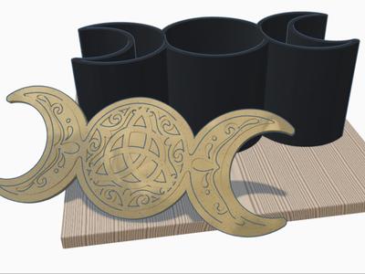 Three Moon Cosmetic Jar