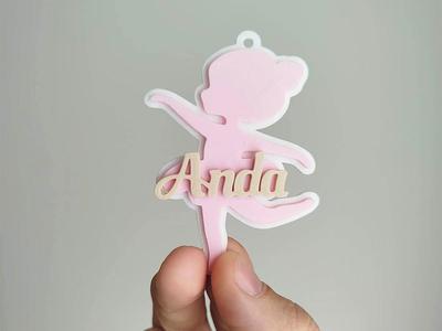 Ballerina shaped name tag - Anda