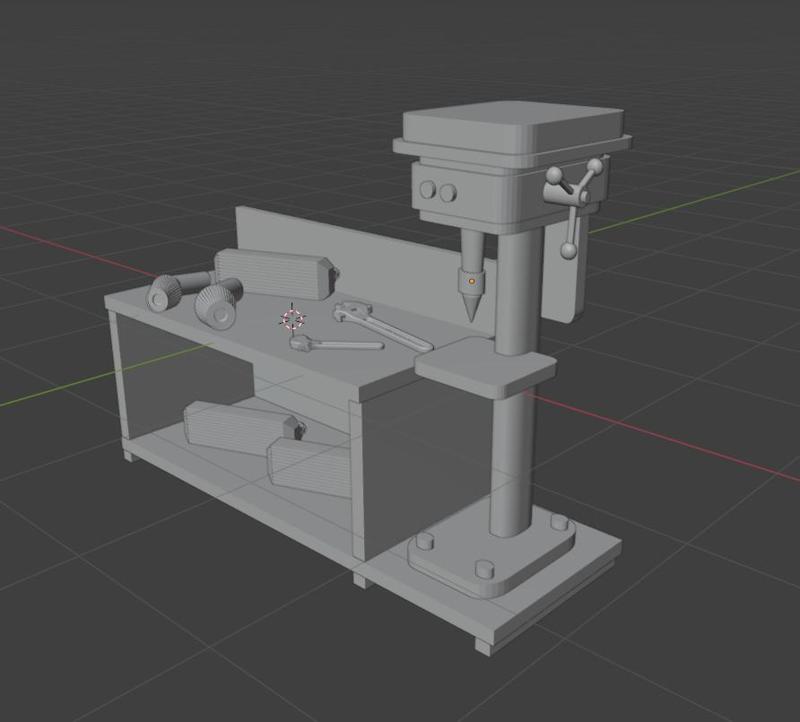 WORKBENCH FOR GARAGE DIORAMA 1/64