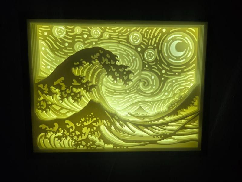 Great Wave Shadow Box and Layers