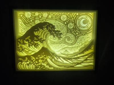 Great Wave Shadow Box and Layers
