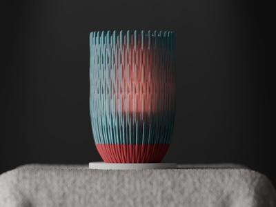 Modern Textured Lamp With Coloured Diffuser