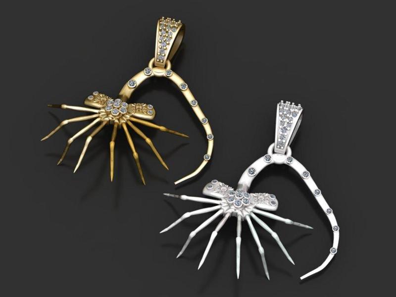 SPIDER ANIMAL DIAMOND PENDANT 3D printable model