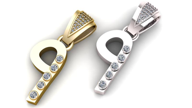 abstract pendant, 3d printable model