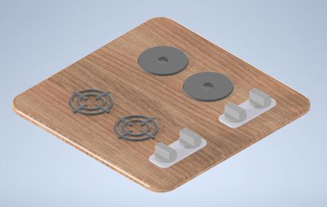 Stick-on play kitchen: Stovetop