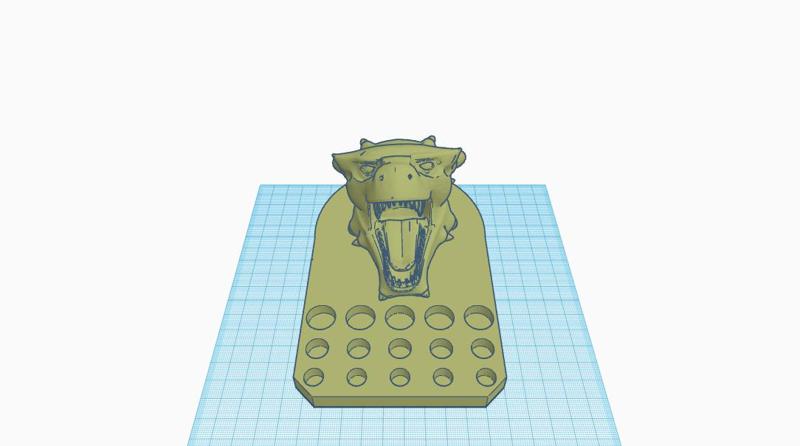 Cups and tattoo machine support dragon