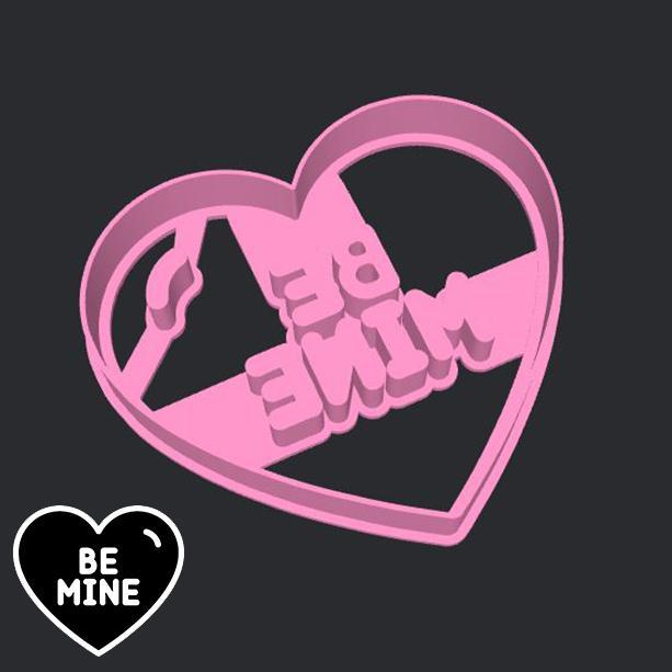Valentine's day cookie cutters - heart (be mine) (style 5)