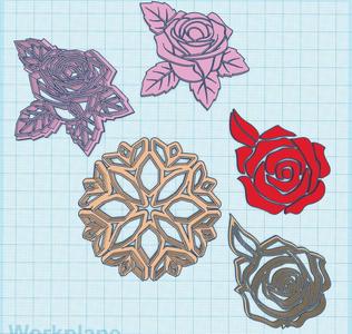Cookie cutter, Polymer Clay Cutter Flowers Roses Set of 3