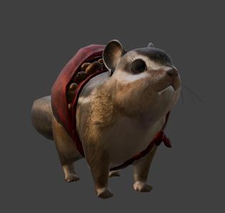 Adorable Chipmunk with Nut Sack - Cute 3D Print Model STL File