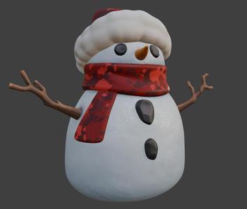 Cute Snowman with Scarf and Hat - Winter Decor 3D Print STL