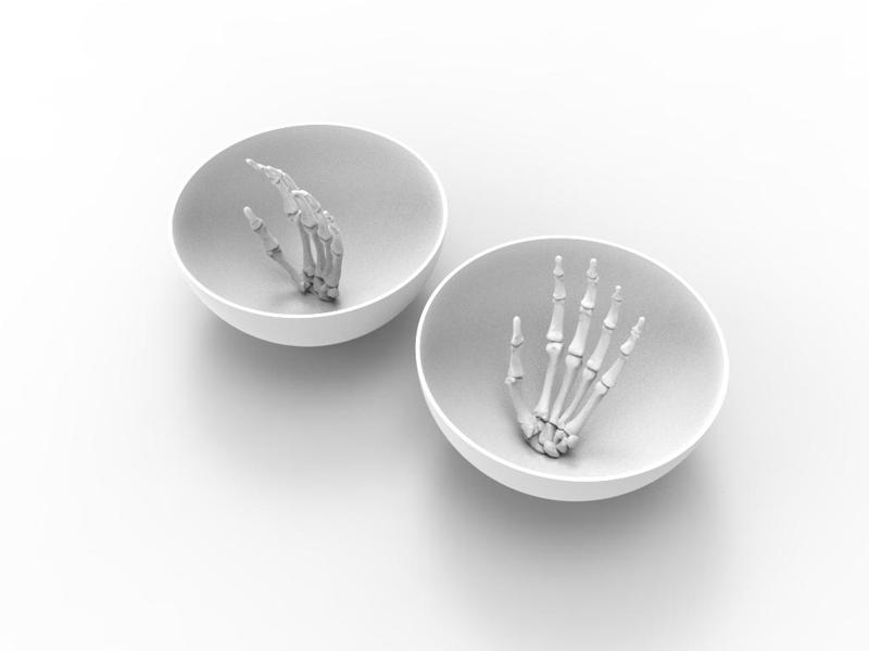 2 bundle HALLOWEEN HAND SKELETON BOWL - CANDY BOWL FOR HALLOWEEN