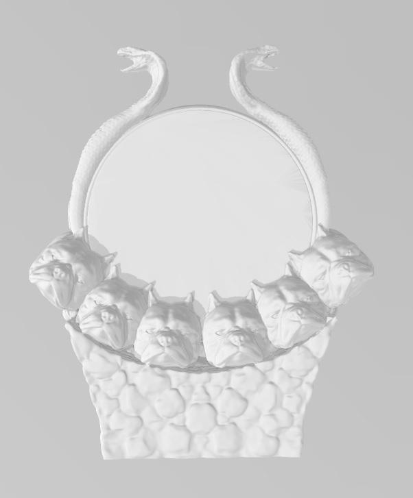 American bully and snake on rock