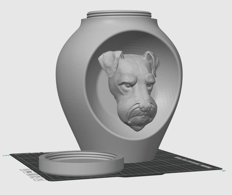 Dog urn - Schnautzer - with threaded closure