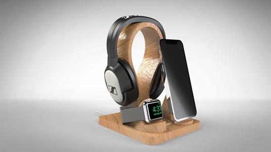 MAGSAFE CHARGING STATION FOR IPHONE & WATCH WITH HEADPHONE STAND - NEW