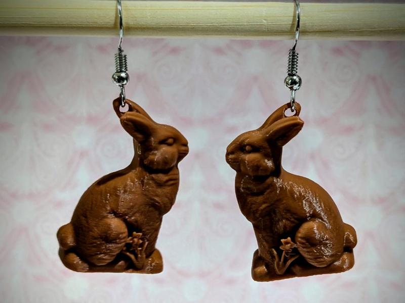 Chocolate Easter Bunny Earrings