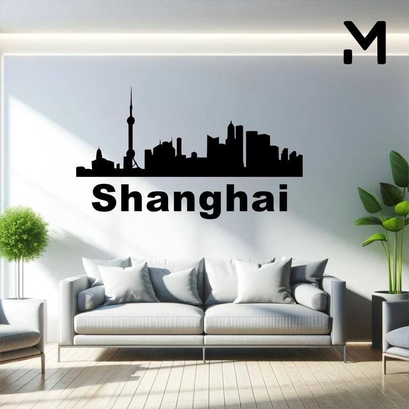 Wall silhouette - City skyline - Shanghai