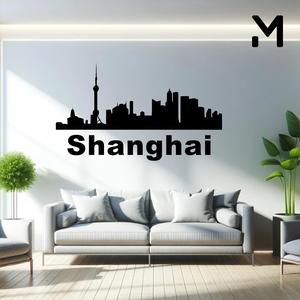 Wall silhouette - City skyline - Shanghai