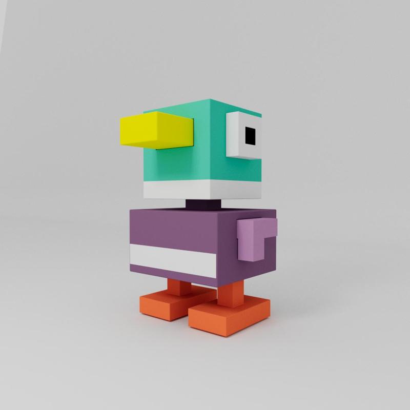 Voxel Bird – 3D Printable Model