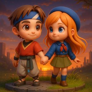 Akira Himegami & Yūgure – Dusk Beyond the End of the World Chibi Diorama