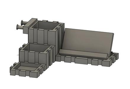 Modular Desk Organizer - 5 Modules: Phone Holder, Pencil Holder, Key Holder, Post-it and Pouch Holder (3D Print)