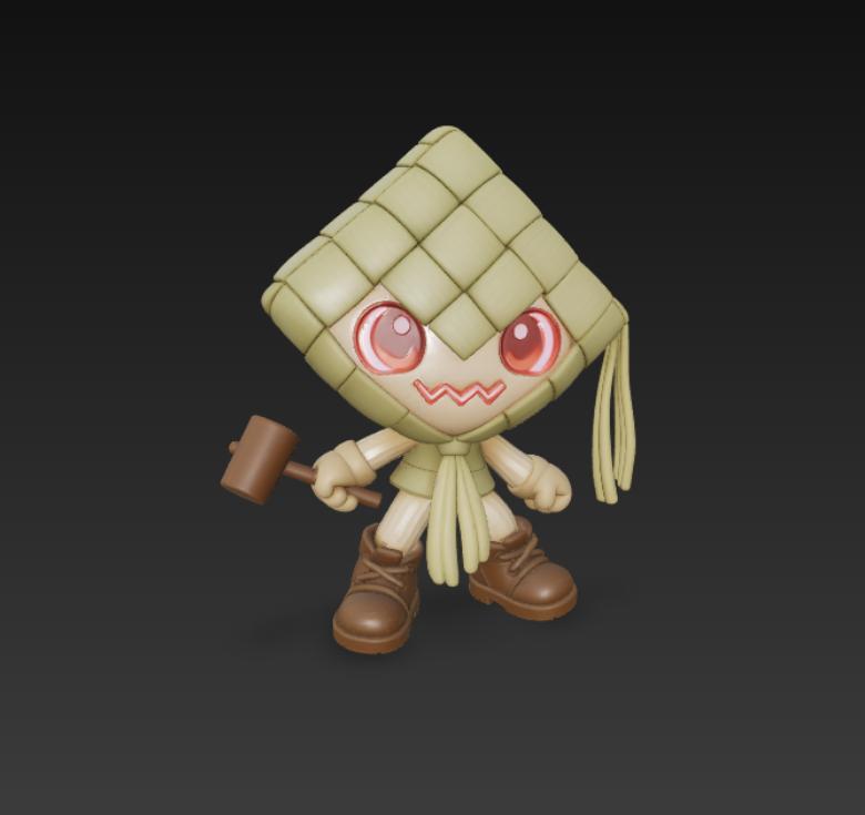 Pat pat ketupat estilo Anime