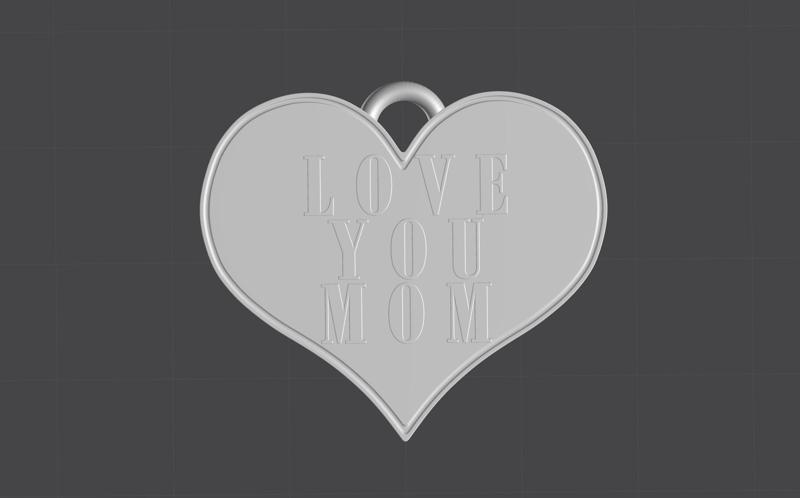 Mother’s Day Heart Pendant – 3D Printable Gift Necklace