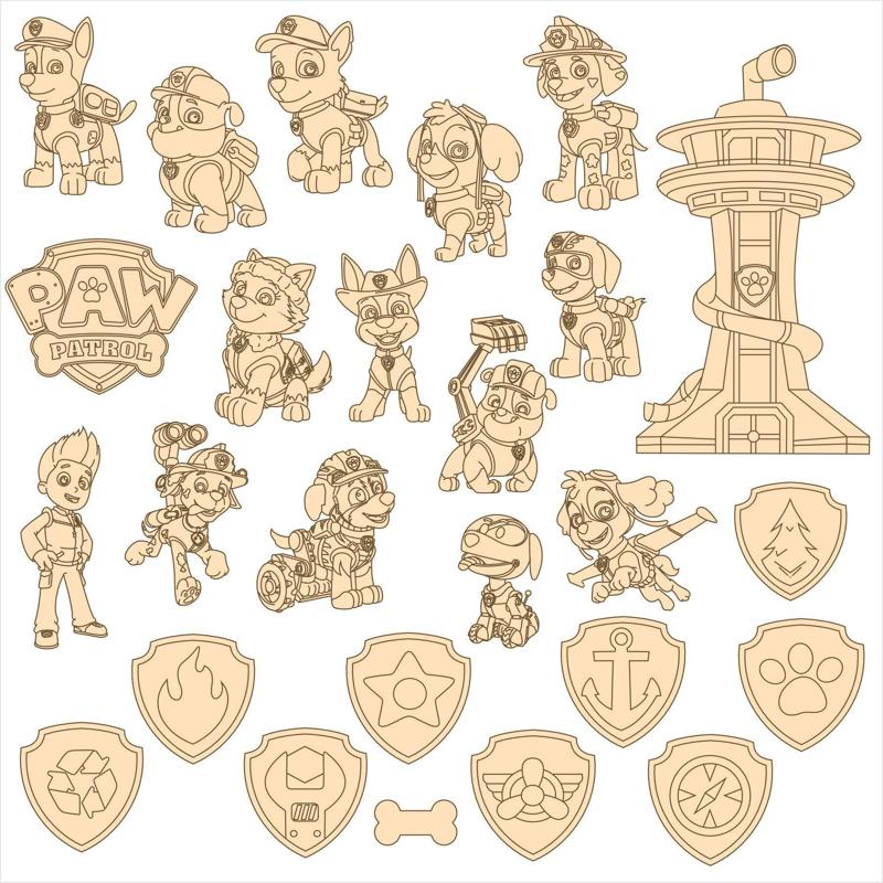 Paw Patrol - Vectors for laser cutting