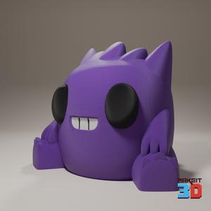 3D Printable Chibi Gengar With Print in Place Pokeball