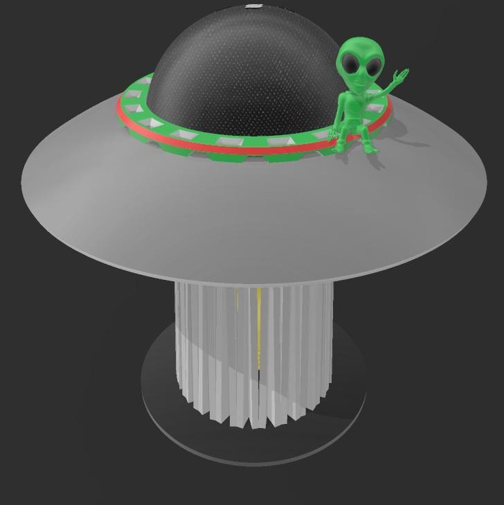 2 em 1 Abajour Luminária e Suporte Alexa Echo Dot 5 UFO