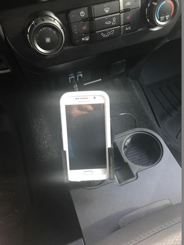 QI Charger for Cup Holder - Samsung S6 Lifeproof Case, iphone 9+, Samsung S9+