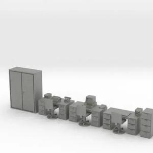 N Scale 1980's Office Furniture
