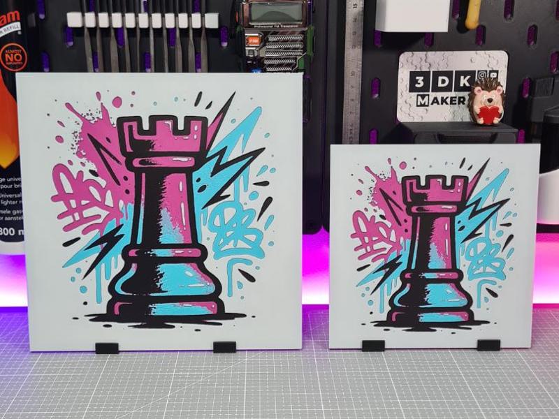 Graffiti Chess Rook – Hueforge – 4 Colors