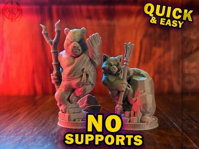 Panda Monk Pack - Supportless DnD Miniatures