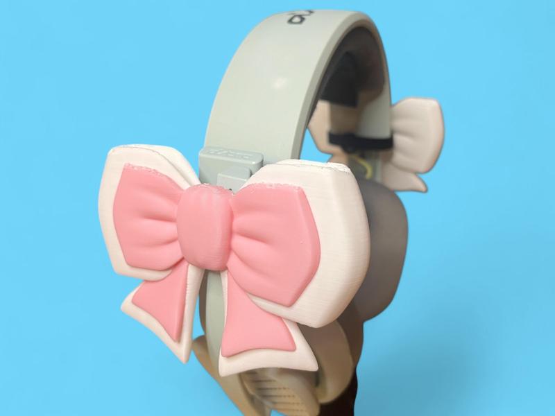 Coquette bow headset decor, headphone tech accessories