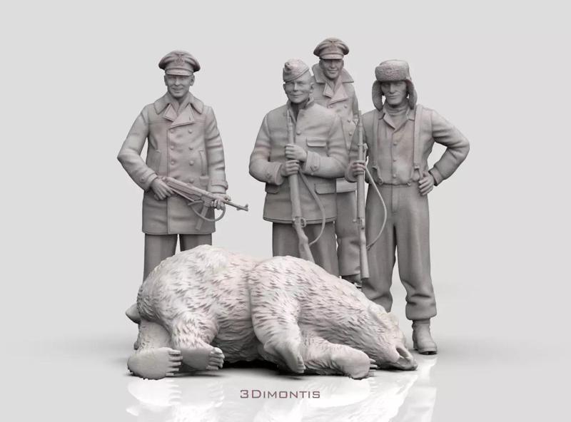 GERMAN sailors and polar bear