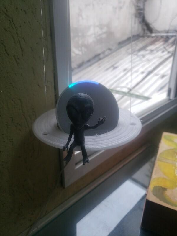 Suporte Alexa Echo Pop e Echo Dot 4a e 5a Geração SATURNO Suspenso