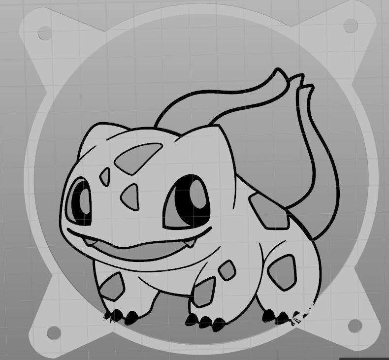 FAN COVER POKEMON BULBASSAURO CUBIERTA DE VENTILADOR FAN GRILL 120MM