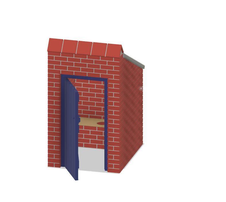 Model Railway Brick Garden Toilet